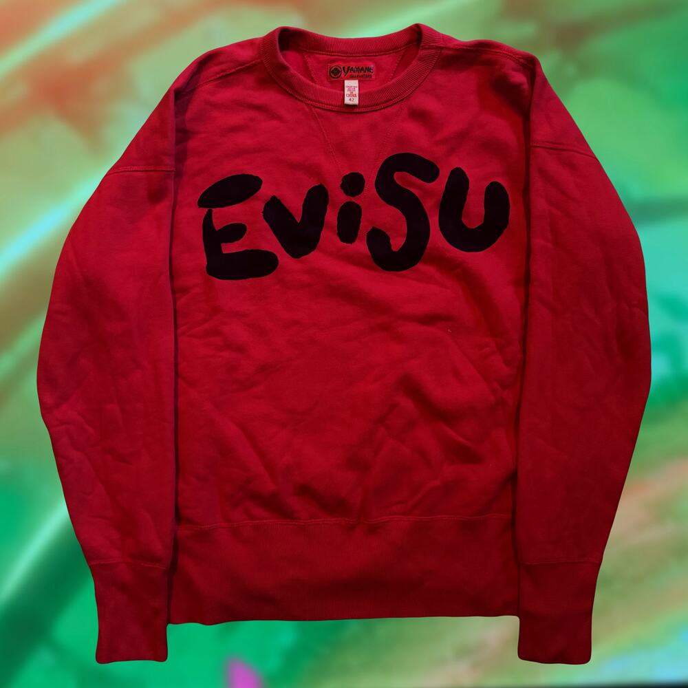 Evisu Yamane Spell Out sweatshirt daicock red black